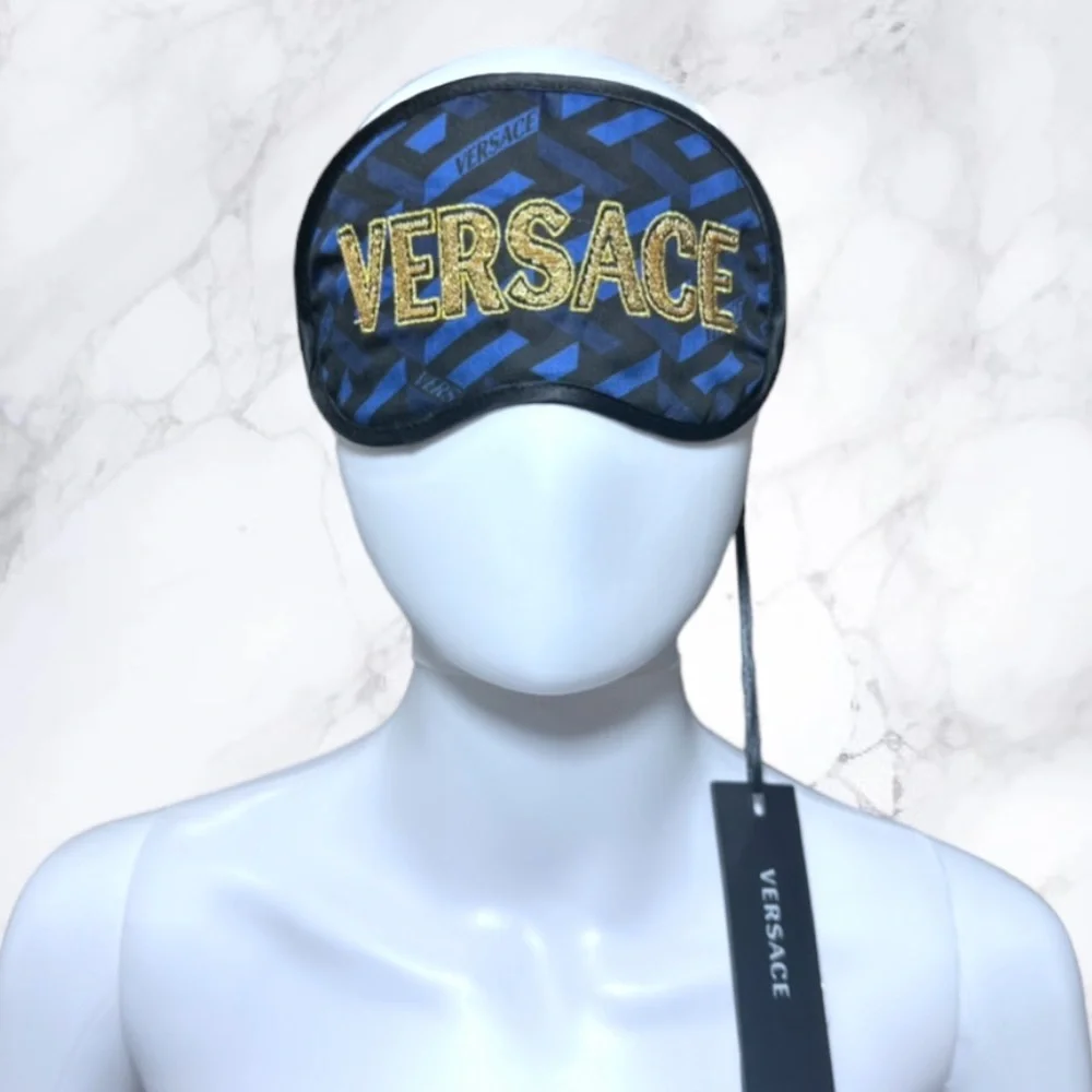 NWT Versace Sequin Logo Fabric Face Mask